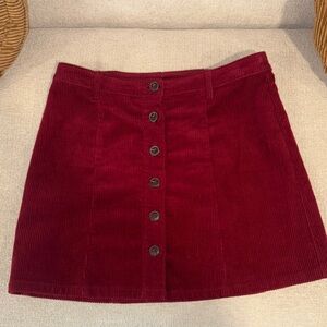 Forever 21 Burgundy Corduroy Mini Skirt